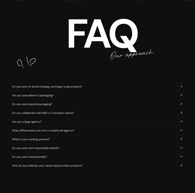 FAQ Section on kimbrandesign.com