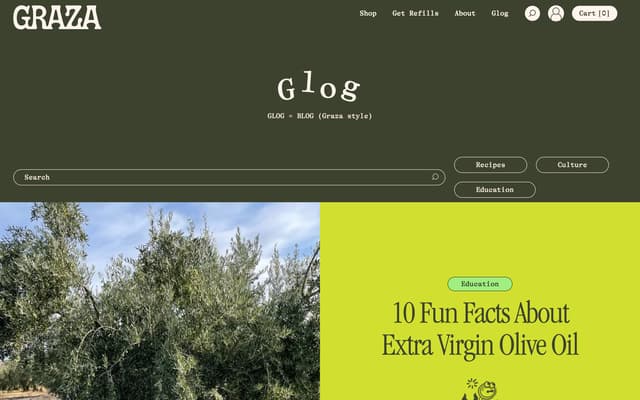 Glog Blog Landing Hero on graza.co