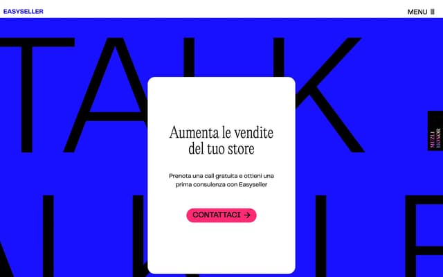 Bold CTA with Oversized Typography on easyseller.it