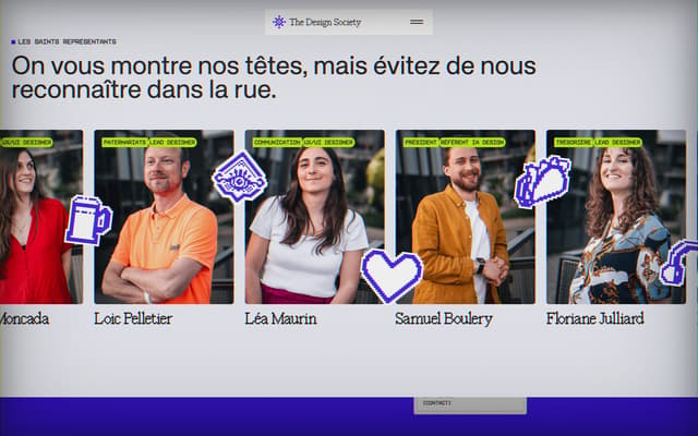 Team Section Homepage on thedesignsociety.fr