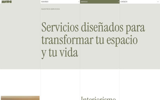 Services Page Opening on anuchome.com