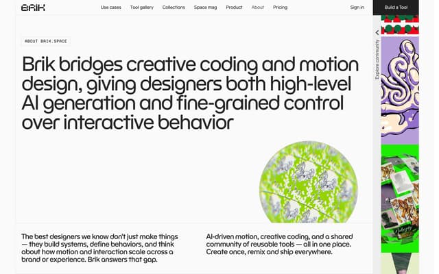 Brutalist About Page on brik.space