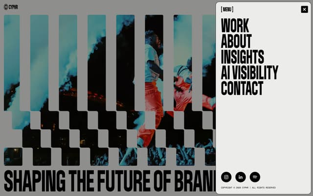 Brutalist Sidebar Navigation on cyphr.studio