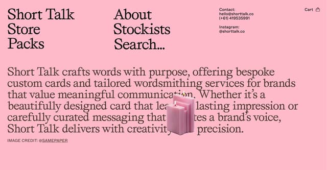 Services Typographic Hero on shorttalk.co