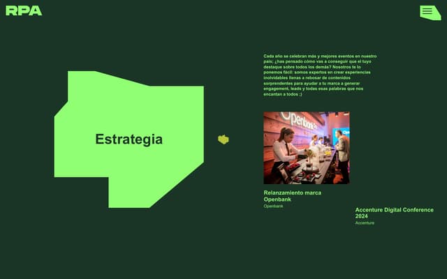 Asymmetric Neon Service Grid on rpacomunicacion.com