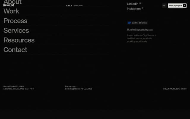 Full-Screen Nav Overlay on bymonolog.com