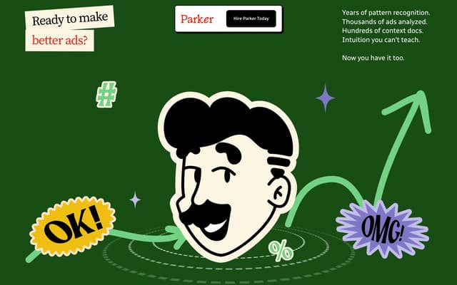 Sticker-Book CTA Section on heyparker.ai