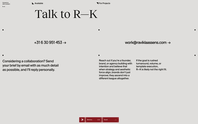 Minimalist Contact Grid on a24.raviklaassens.com