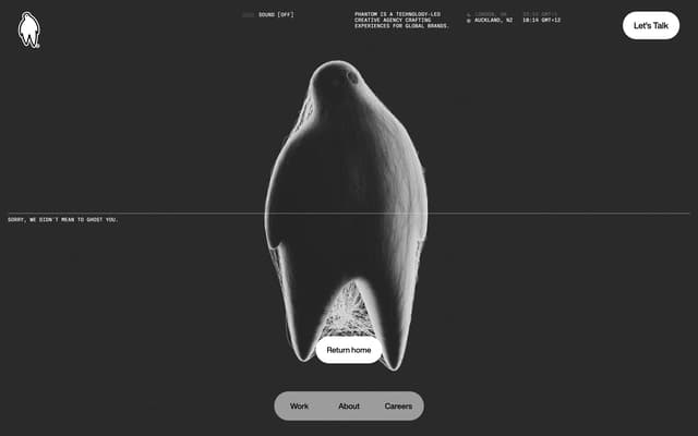 Ghost-Themed 404 Page on phantom.land