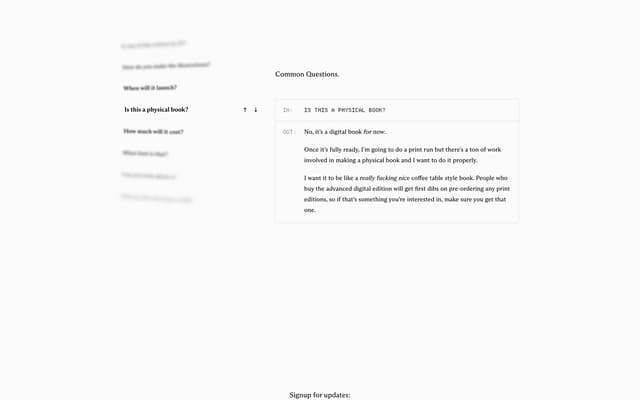 Terminal-Style FAQ on makingsoftware.com
