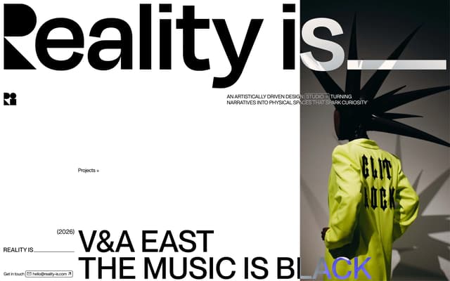 Oversized Logo Hero on reality-is.com