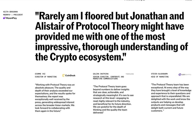 Pull Quote Testimonial on protocoltheory.com
