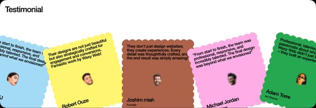Stamp-Card Testimonials on waxyweb.agency