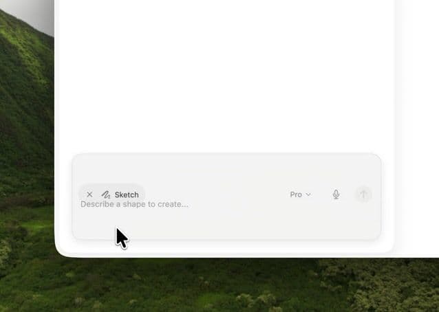 Floating chat input with morphing sketch canvas on x.com