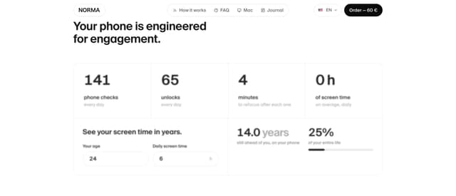 Screen time calculator on nor.ma