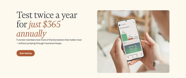 $365/Year Pricing Hero on functionhealth.com