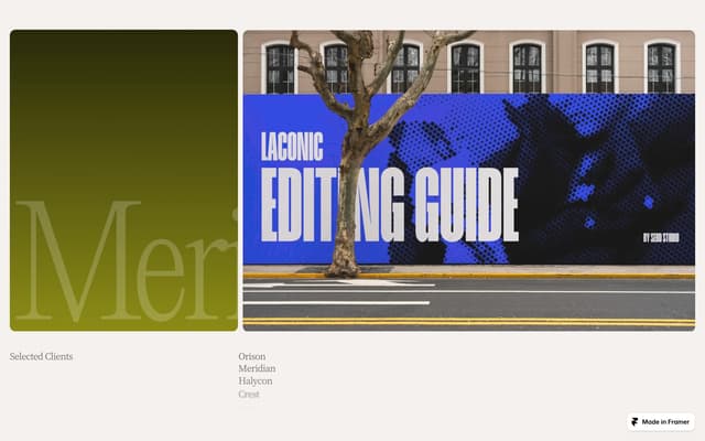 Project Showcase Cards on entrova.framer.website