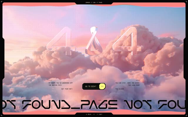Immersive 3D 404 Page on dich-fashion.webflow.io