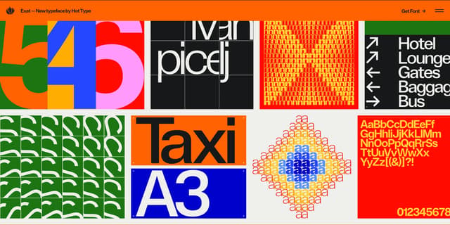 High-Contrast Typographic Bento Grid on exat.hottype.co