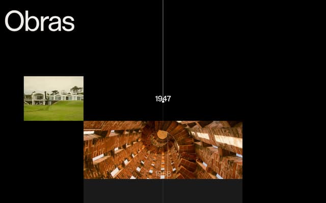 Vertical timeline with central spine on eladiodieste.com