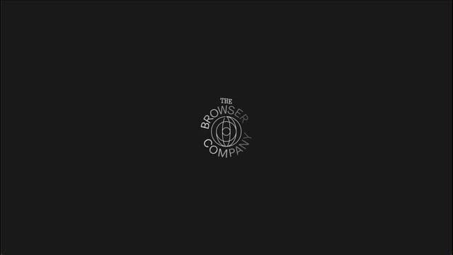 Circular kinetic logo loader transition on thebrowser.company