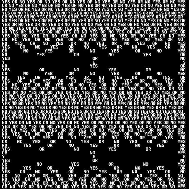 Kinetic typography grid with rhythmic scaling on text-mode.org
