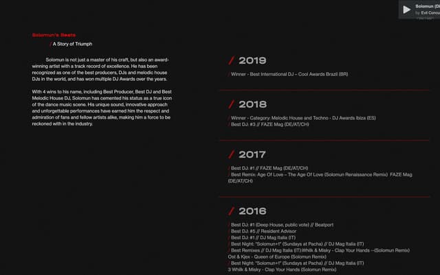 Red-Slash Timeline with Year Anchors on solomun.webflow.io