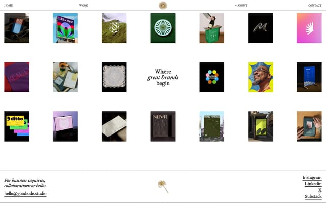 Dense Thumbnail Grid as Portfolio Teaser on goodside.studio