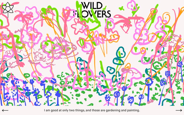 Parallax layered illustration scene on wildflowers.garden