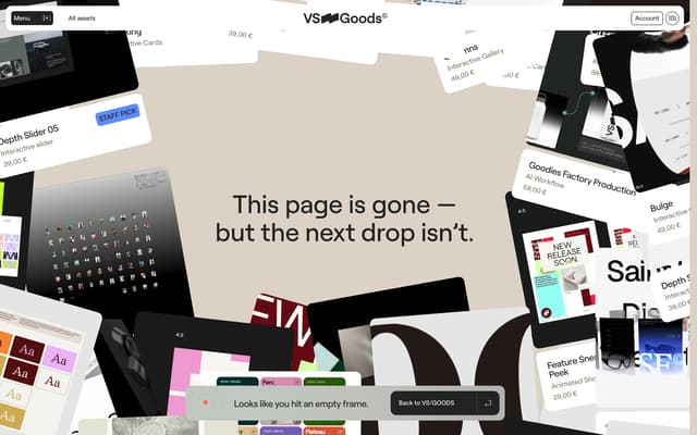 Glitch-Style 404 Page on vs-goods.store