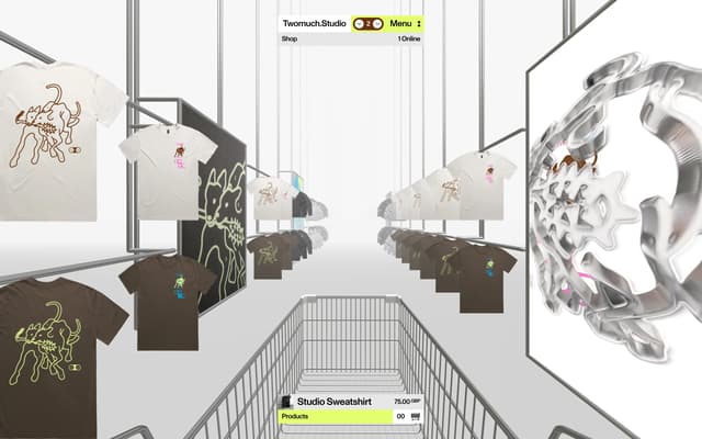 3D Gamified Shopping Experience on twomuch.studio