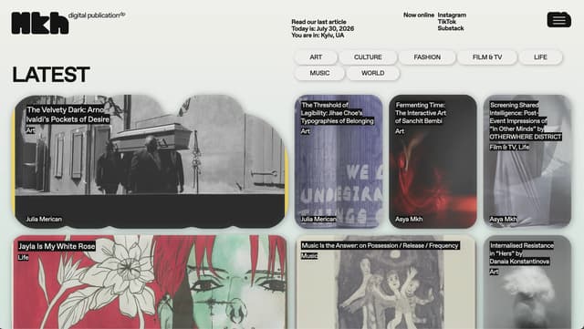 Asymmetric blog grid with organic image masking on mkhdp.com