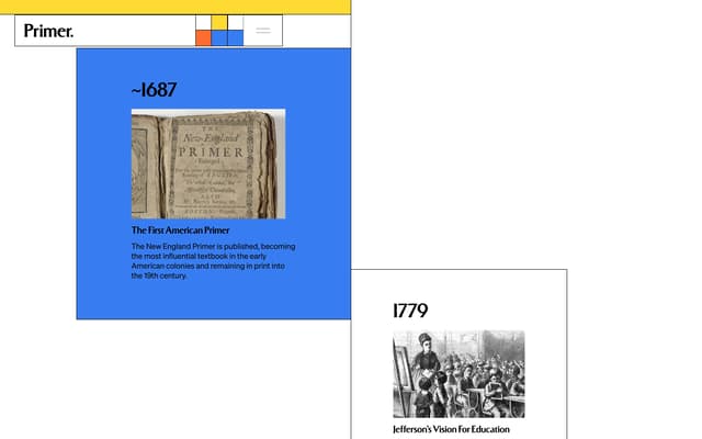 Historical Timeline Section on primer.com