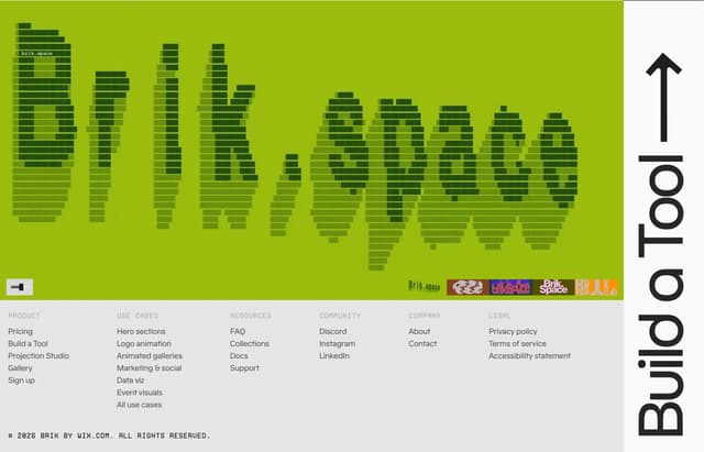 Experimental Typography Footer on brik.space