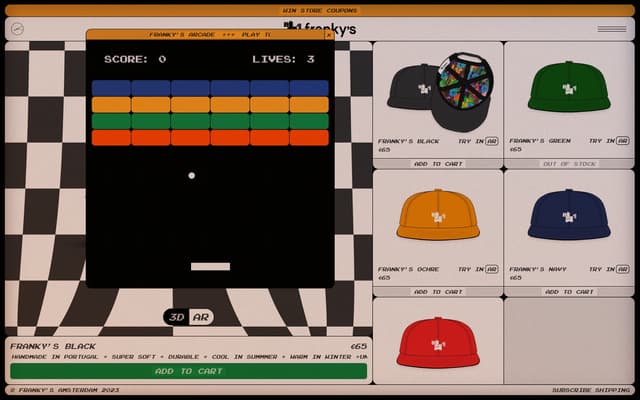 Franky's Hats — Coupon Game on frankys-hats.com
