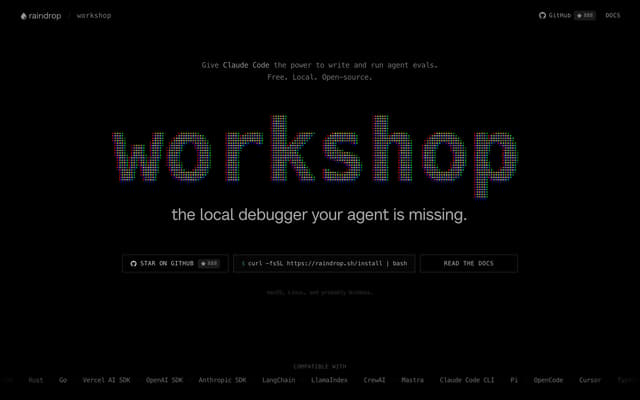 CRT Dot-Matrix Workshop Hero on raindrop.ai