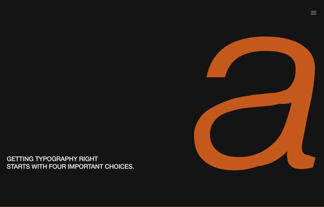 Typography Letter Showcase on theschema.webflow.io