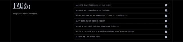 Brutalist FAQ Grid with Thin Borders on doronsupply.com