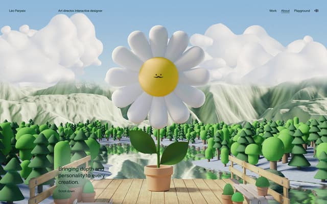 3D Landscape About Page on leoparpeix.com