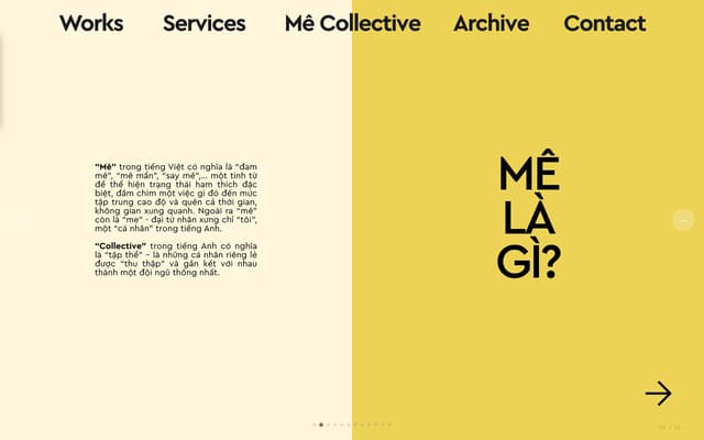 Text-Only Editorial Carousel Slide on mecollective.vn