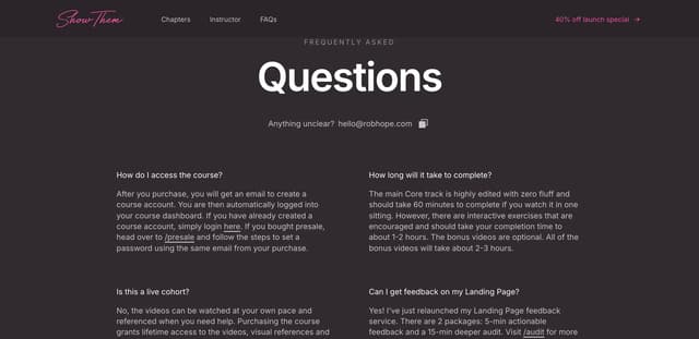 Scale-Contrast FAQ with Static Grid on showthem.com