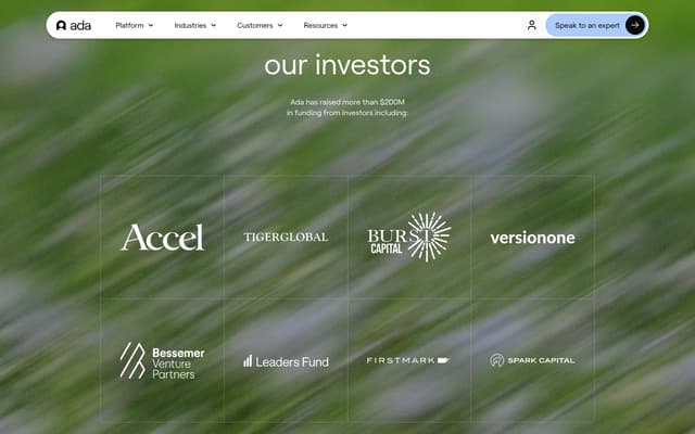Investor Logo Wall on ada.cx