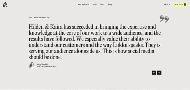 Client Testimonials on hildenkaira.fi