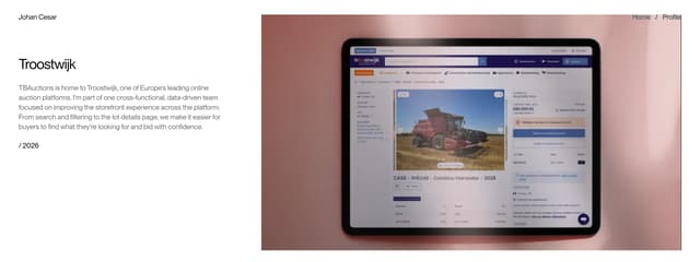 Troostwijk Case Study Hero on johancesar.com