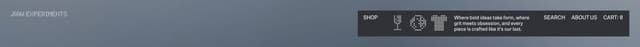 Dense Utility Nav Bar on store.rawlab.co