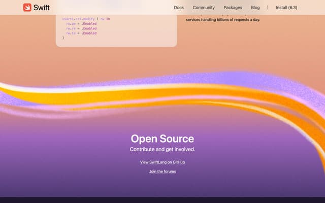Gradient Swoosh Transition 2 on swift.org