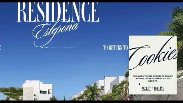 Hero section with day-night toggle and script typography on era-residence.com