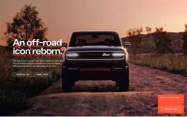 Scroll-Driven Vehicle Reveal on scoutmotors.com
