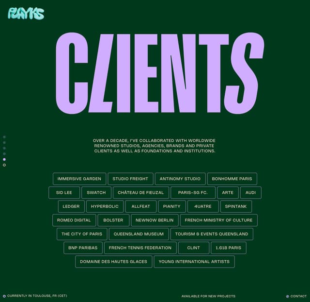 Clients Tag Cloud on flayks.com
