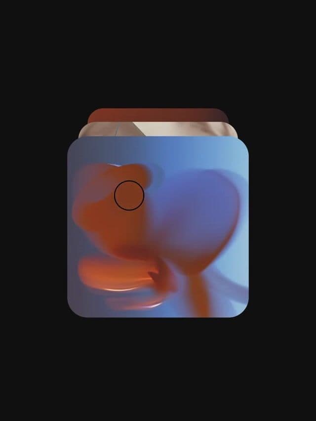 3D card stack with interactive liquid smudge on instagram.com